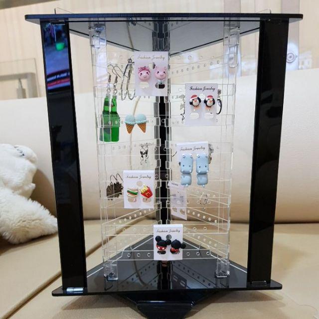 Acrylic Tempat Anting 3sisi, Akrilik Jawerly Organizer 3d ,