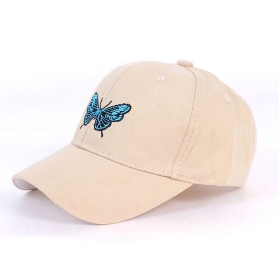 topi Baseball Cap Butterfly Bordir Cute Wanita Dewasa