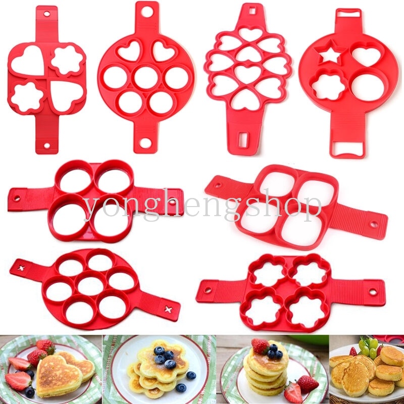 Cetakan Telur Omelet Pancake Bahan Silikon Anti Lengket Untuk Aksesoris Dapur