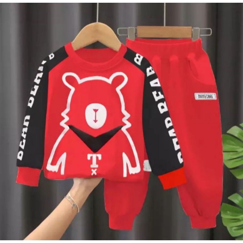 SETELAN BEBYTERY ANAK LAKI-LAKI DAN PEREMPUAN 1-5 TAHUN SETELAN SWEATER JOGER ANAK MOTIF ORIZON BEAR TERBARU TERMURAH