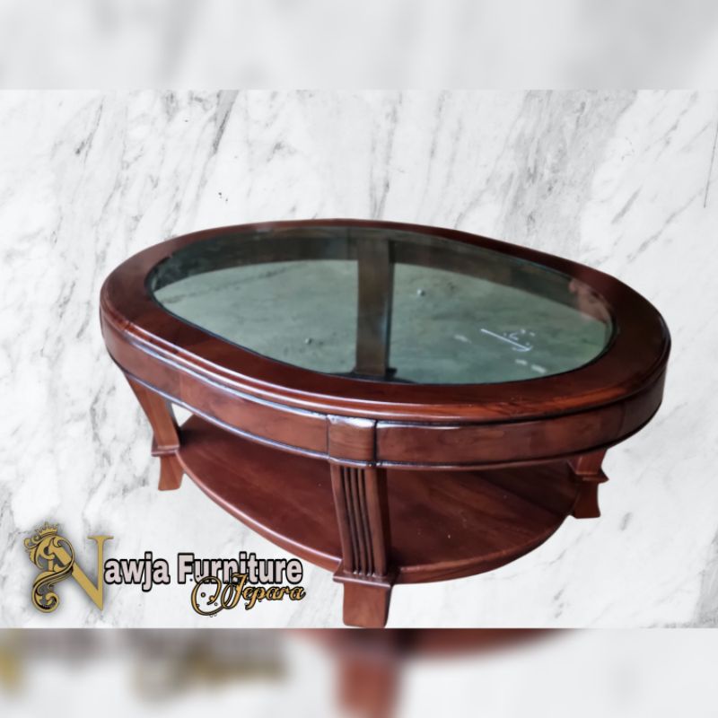 MEJA TAMU JATI MEJA OVAL BULAT JATI MEJA MEWAH