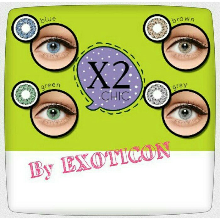 SOFTLENS X2 CHIC/ DIA: 14.5MM/ WATER : 42%/6BULANAN/BISA MINUS/EXOTICON PRODUK/