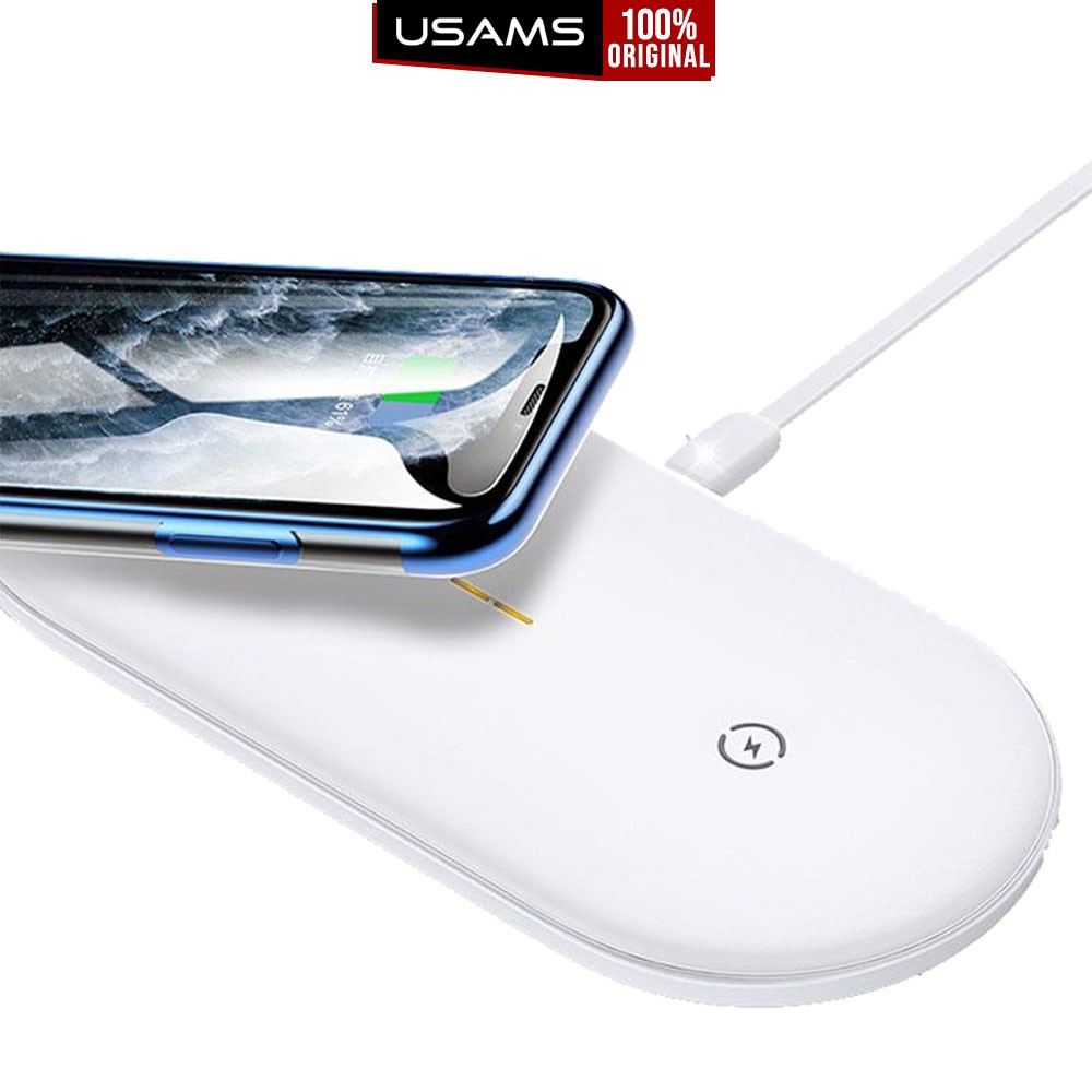 

Dual Wireless Charger Usams Qi Fast Charging iPhone Samsung Airpods