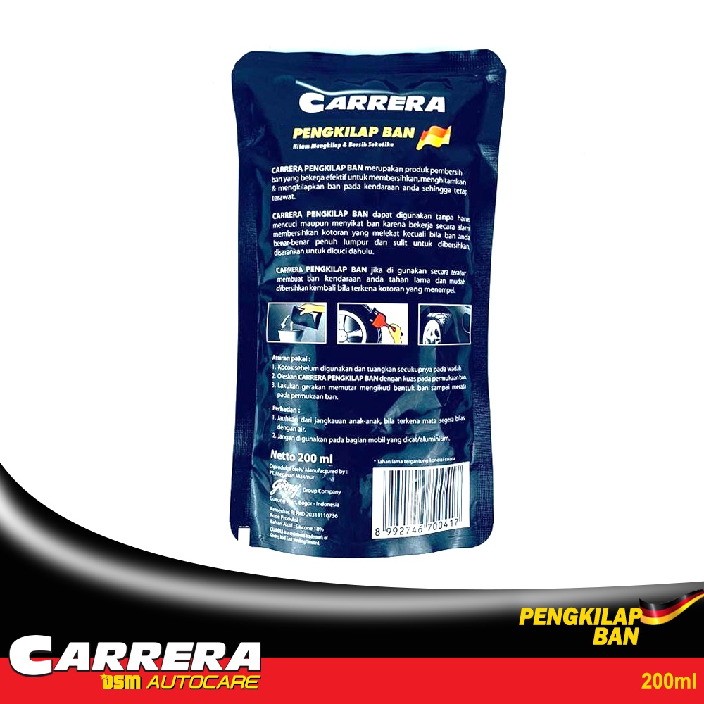 Carrera Pengkilap Ban Gel - 200ml / Hitam Mengkilap Bersih Seketika