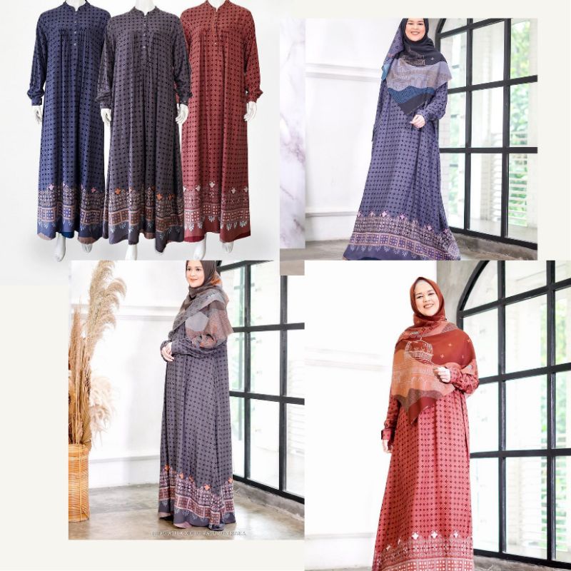 NEW GAMIS SEFA by Hijab Alila X Cut Ratu Meyriska Bahan Kazumi Twill, Full Motif, Busui