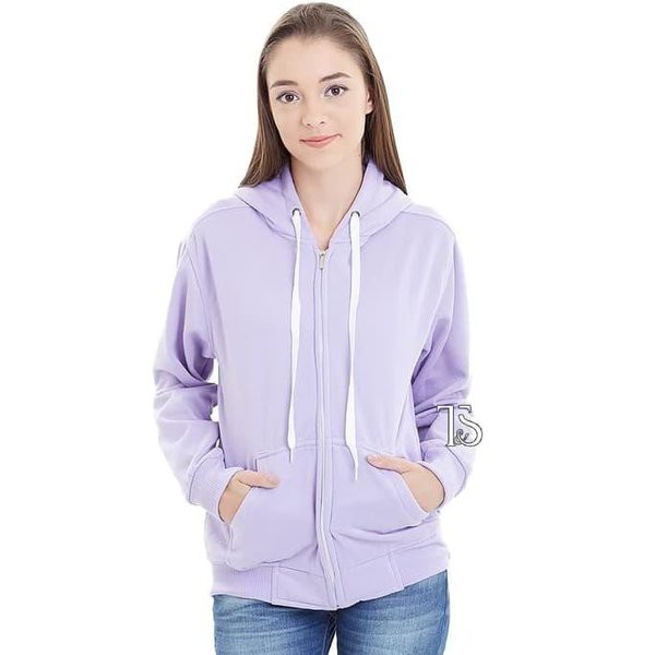 JAKET HOODIE ZIPPER JAKET POLOS SWEATER POLOS RESLETING PRIA WANITA UNISEX M L XL XXL RMD STORE-Ungu Muda zipper