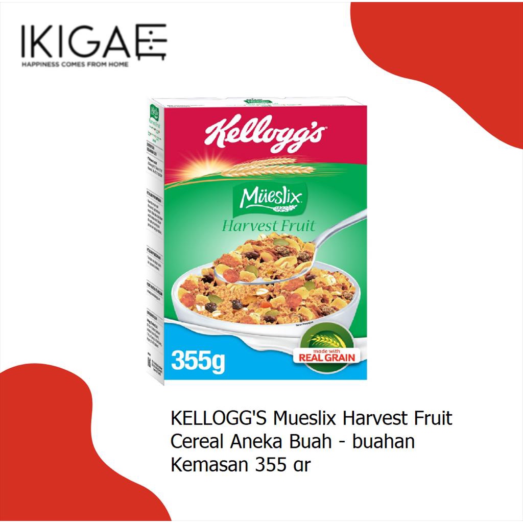 KELLOGG'S MUESLIX HARVEST FRUITS / CEREAL ANEKA BUAH  355 GR