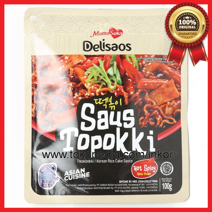 

MAMASUKA DELISAOS SAUS TOPOKKI ASIAN CUISINE HOT SPICY 100GR