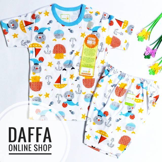 Set Pendek Velvet Junior Motif Sea Lion