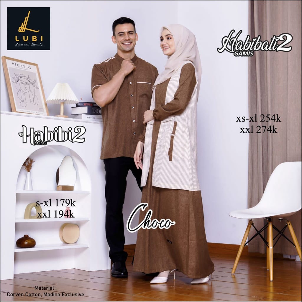lubi gamis habibati cream dress muslimah