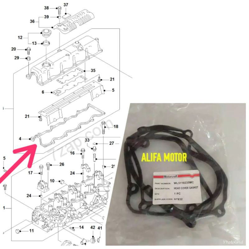 Seal Packing Tutup Klep Ford Ranger Seal Cover Valve Everest 2.5 cc 2.9 cc TDI Original Ford WL51102
