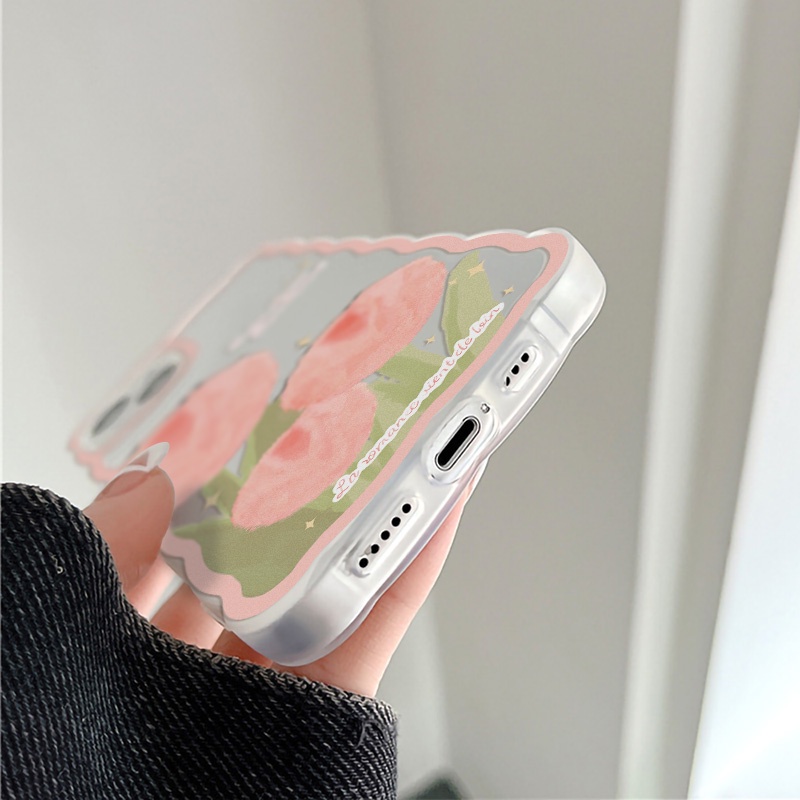 Soft Case Pelindung Lensa Kamera Lukisan Minyak Tulip Tahan Banting Untuk iPhone 13 Pro Max 11 12 Pro X XS Max 7 8 Plus SE 2020