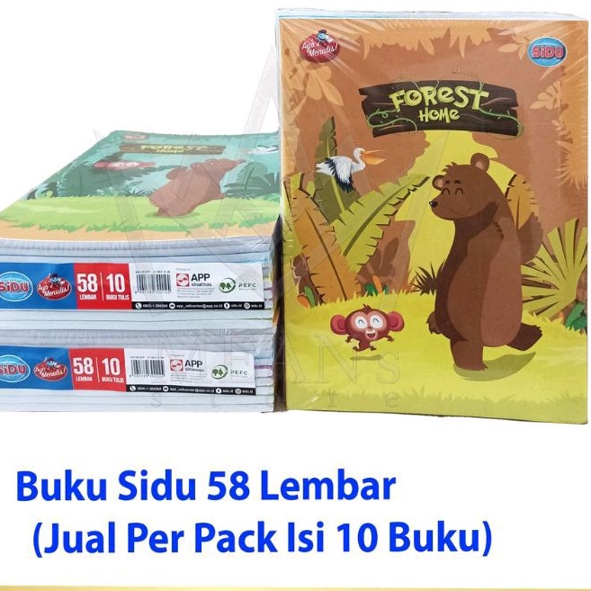 Buku Tulis Sidu 58 Lembar / Sidu 58 / Buku Tulis 58 Lembar TK SD SMP