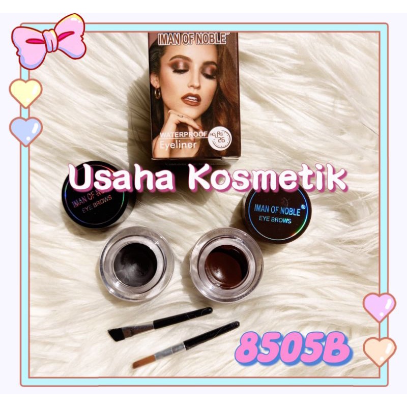 BEST SELLER EYEBROW | GEL EYELINER WATERPROOF 1SET WARNA BROWN + BLACK NO.8505B