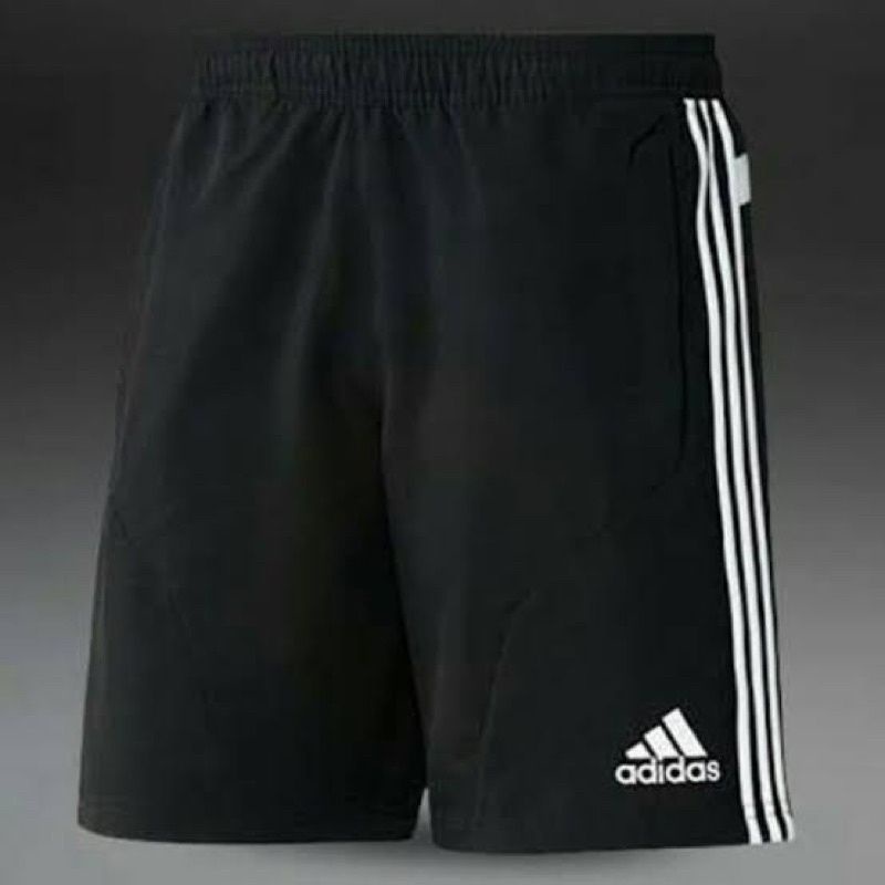 PROMO CELANA BOLA PRIA ADIDAS HITAM LIS PUTIH | CELANA PENDEK HITAM COWOK (COD)