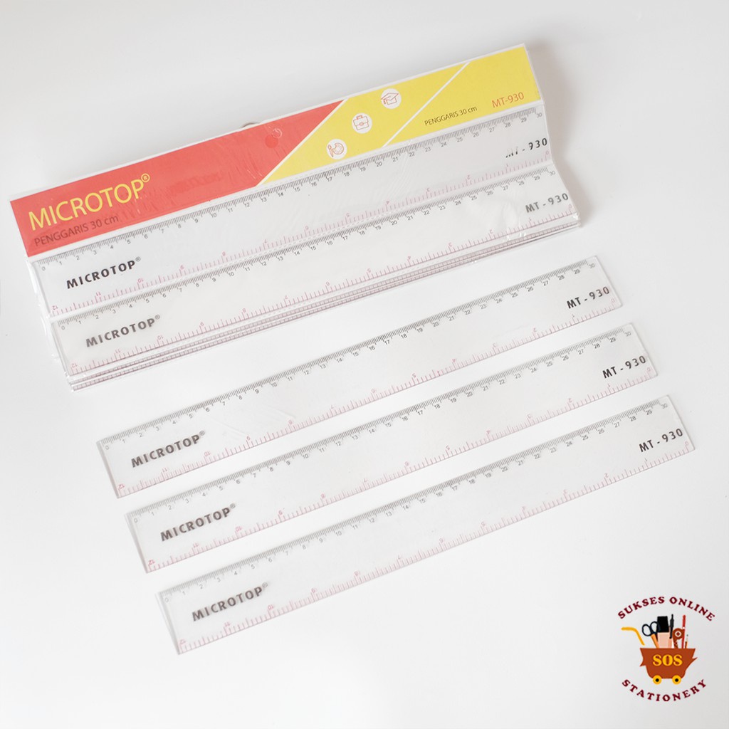 

MJ Penggaris MICROTOP 30 cm Lebar+Renteng MT-930(12pc) / Penggaris Plastik/Ruler/Garisan