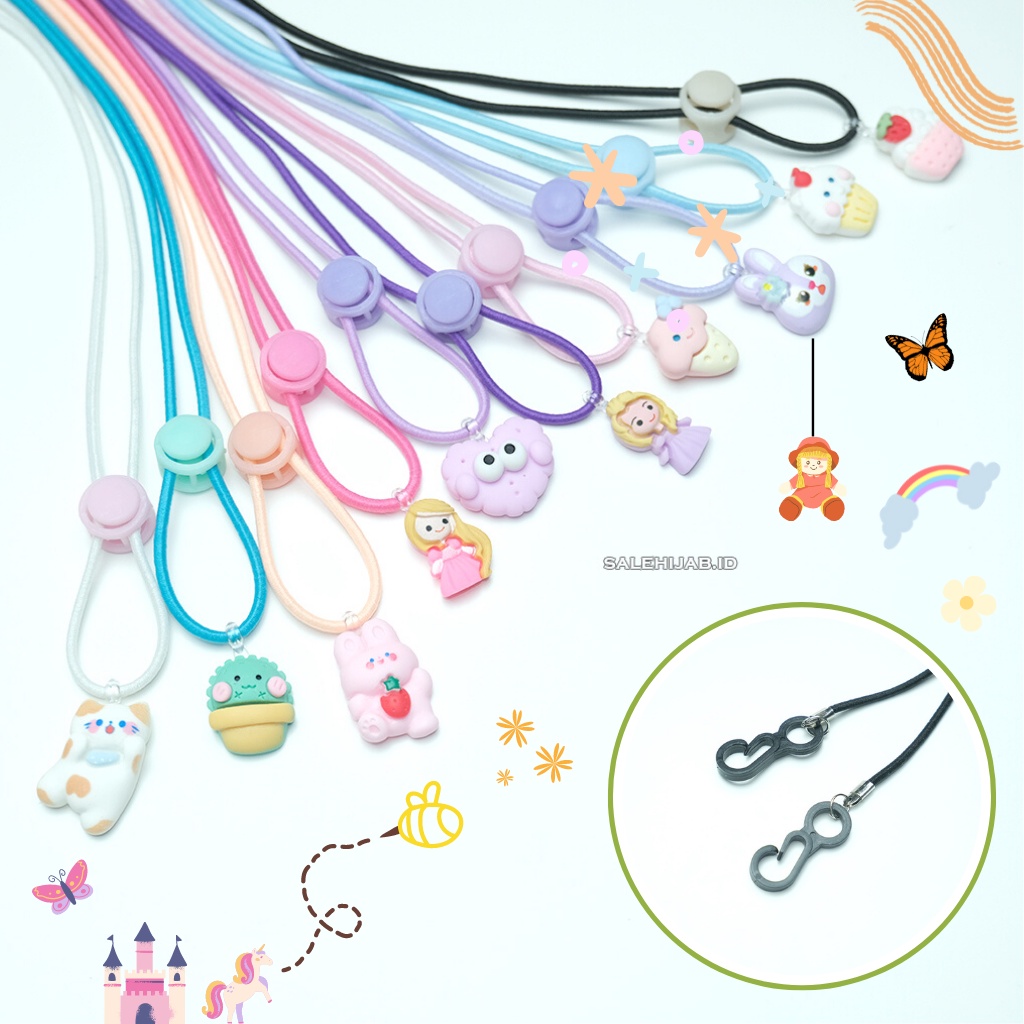 Strap Masker 2 in 1 / Konektor Hijab Anak dan Dewasa / Tali Kalung Masker / Konektor Masker Boneka G