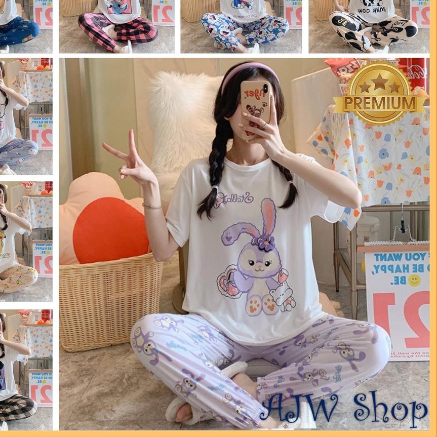 ♝ AJW Shop CP Piyama Joger | Baju Tidur Wanita Dewasa | Piyama Set | Piyama Wanita Dewasa Baru ❆