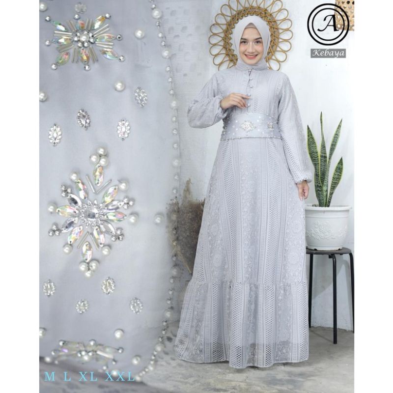 Produk original gamis quinza//gamis muslim terbaru//gamis lebaran mewah//gamis kondangan