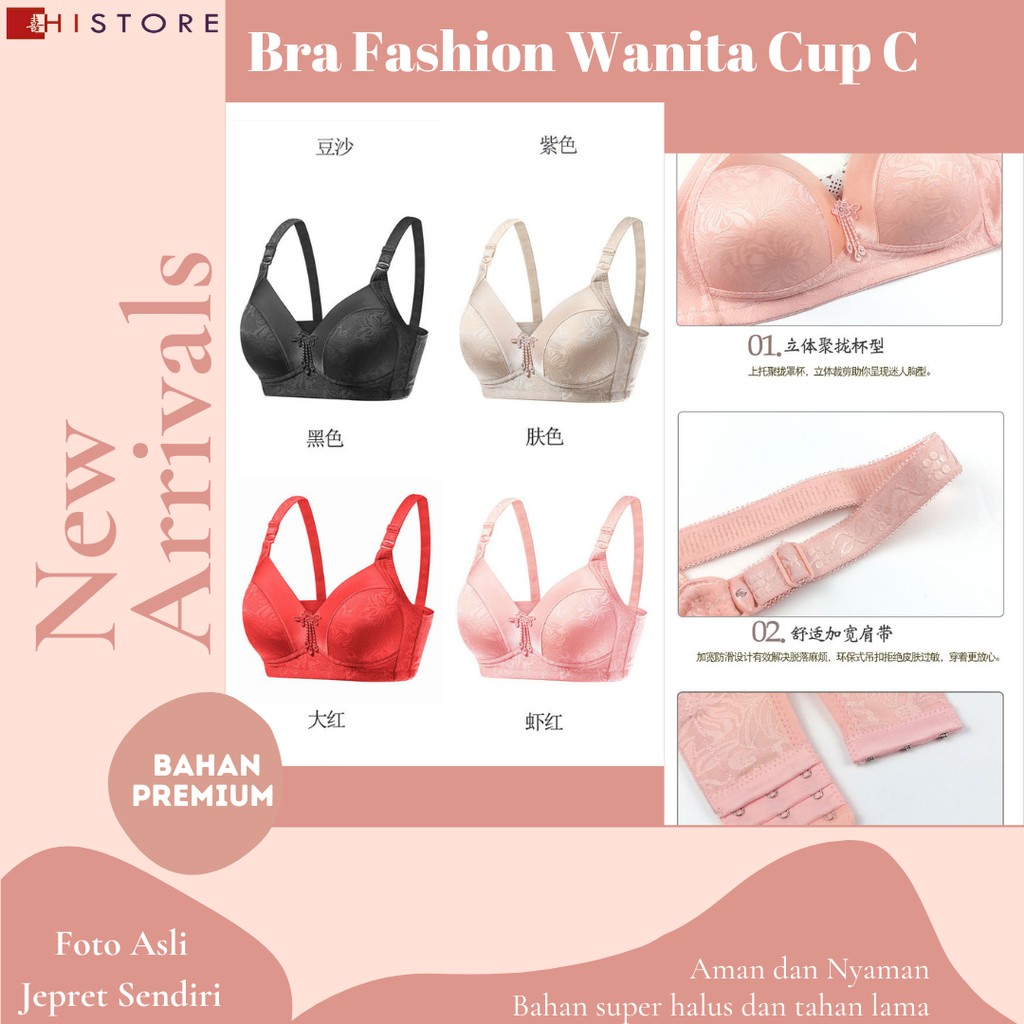 [HI]Bra BH JUMBO CUP C Fashion Wanita Bra wanita Premium BH Busa Tipis Tanpa Kawat Sangat Nyaman 888