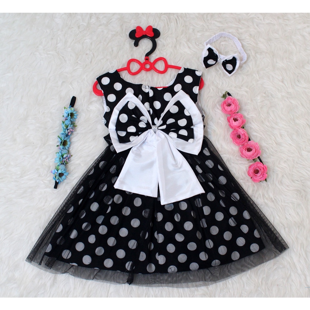 Dress Kids Conde/Kebaya Anak Modern/ Baju Brukat Anak Cantik  Motif Polkadot/ Gaun Pesta Murah Buat Usia 1 Thn sampai 4 Thn