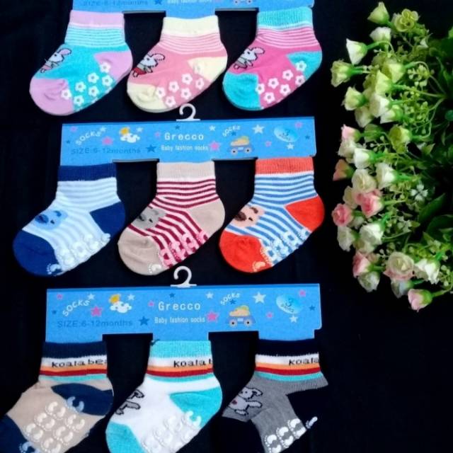 3 Pasang Kaos Kaki 6-12 bulan Bayi / Kaos Kaki Bayi 3in1 Grecco 6 bulan 7 bulan 8 bulan 9 bulan 10 b