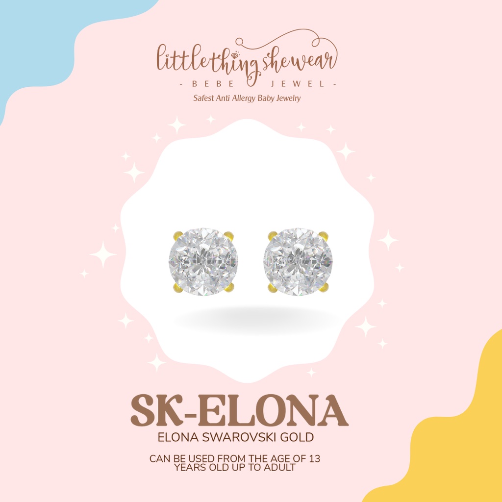 Anting Dewasa Littlethingshewear Elona Gold Swarovski SK-ELONA 0,85gr