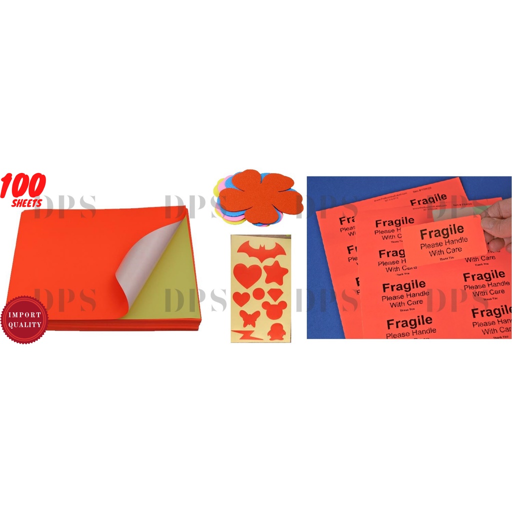 

Kertas Stiker Removable Merah Orange F4 100 Lembar Stabilo