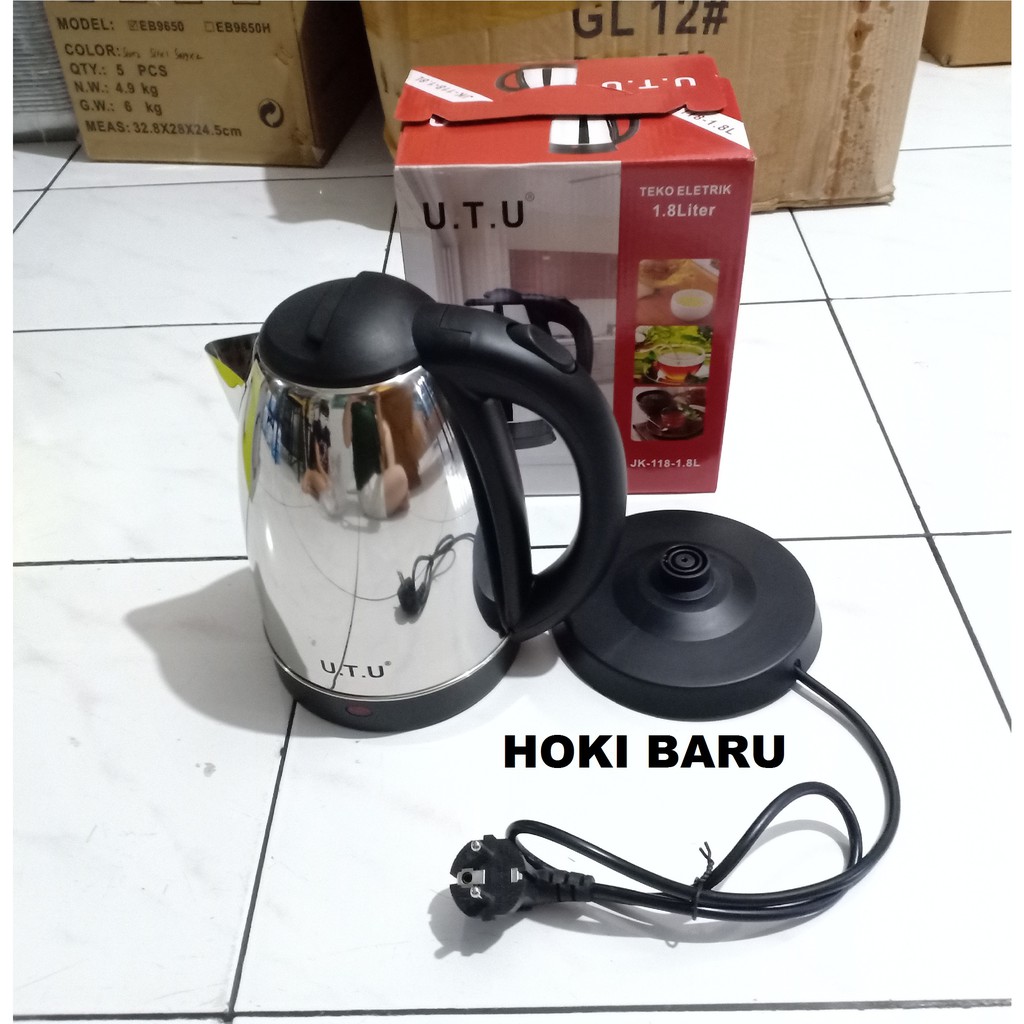 UTU KETTLE AIR JK-118 / TEKO LISTRIK / CERET LISTRIK / TEKO AIR (STAINLESS STEEL)