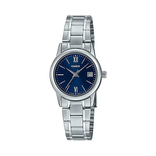 Casio General LTP-V002D-1B / LTP-V002D-4B 2B3 Jam Tangan Wanita  Rantai Stainless Steel Silver