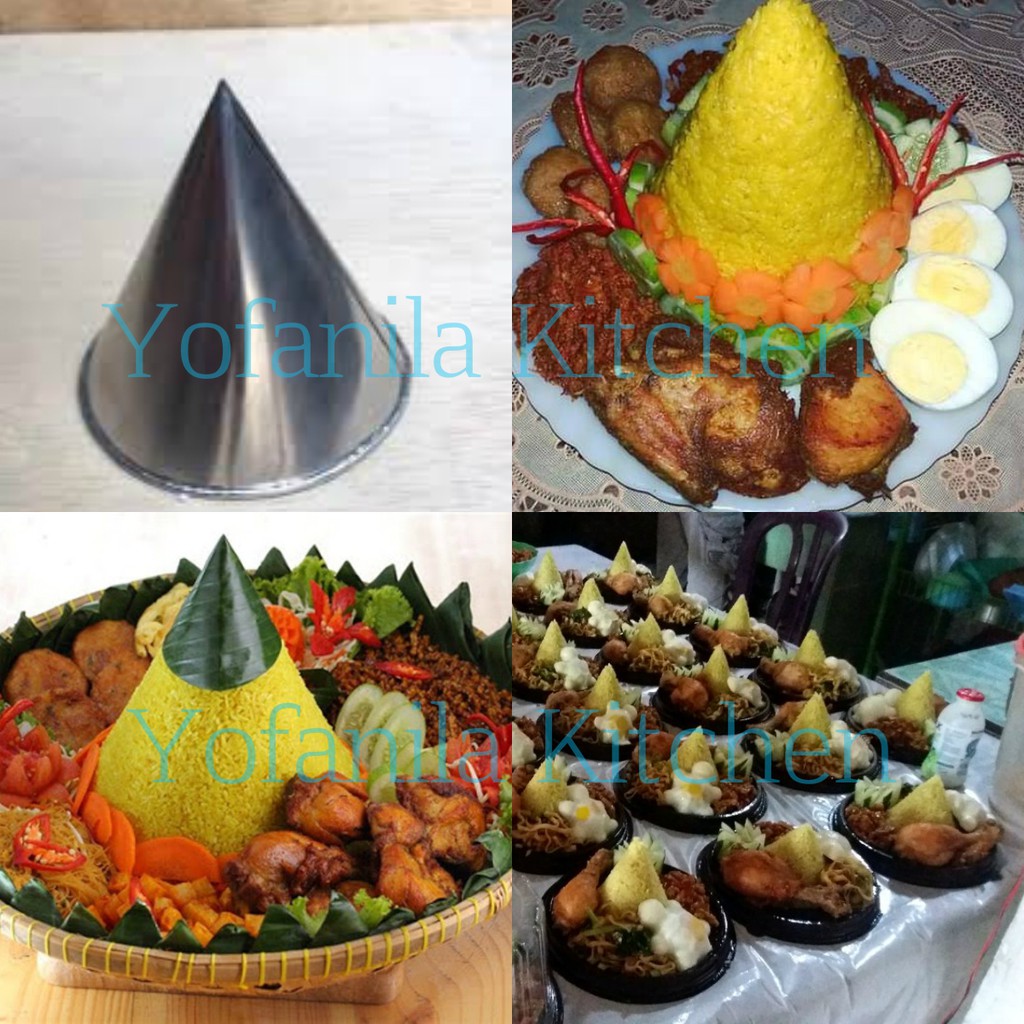 Cetakan Nasi Tumpeng Mini Kerucut Loyang Bulat Tumini Hantaran Catering Unik Bisa Juga Untuk Kue Bol Shopee Indonesia