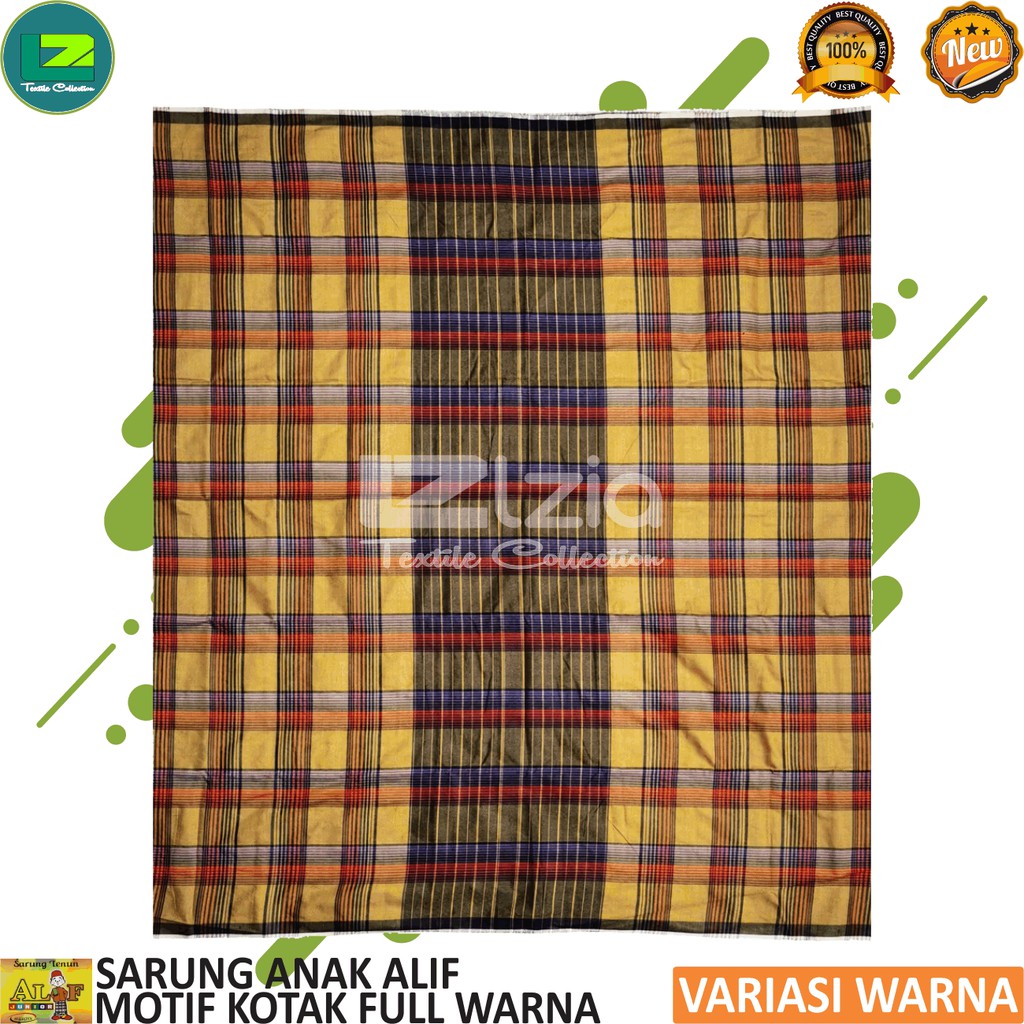 SARUNG ANAK TANGGUNG SARUNG ANAK ALIF KOTAK MOTIF FULL WARNA PREMIUM