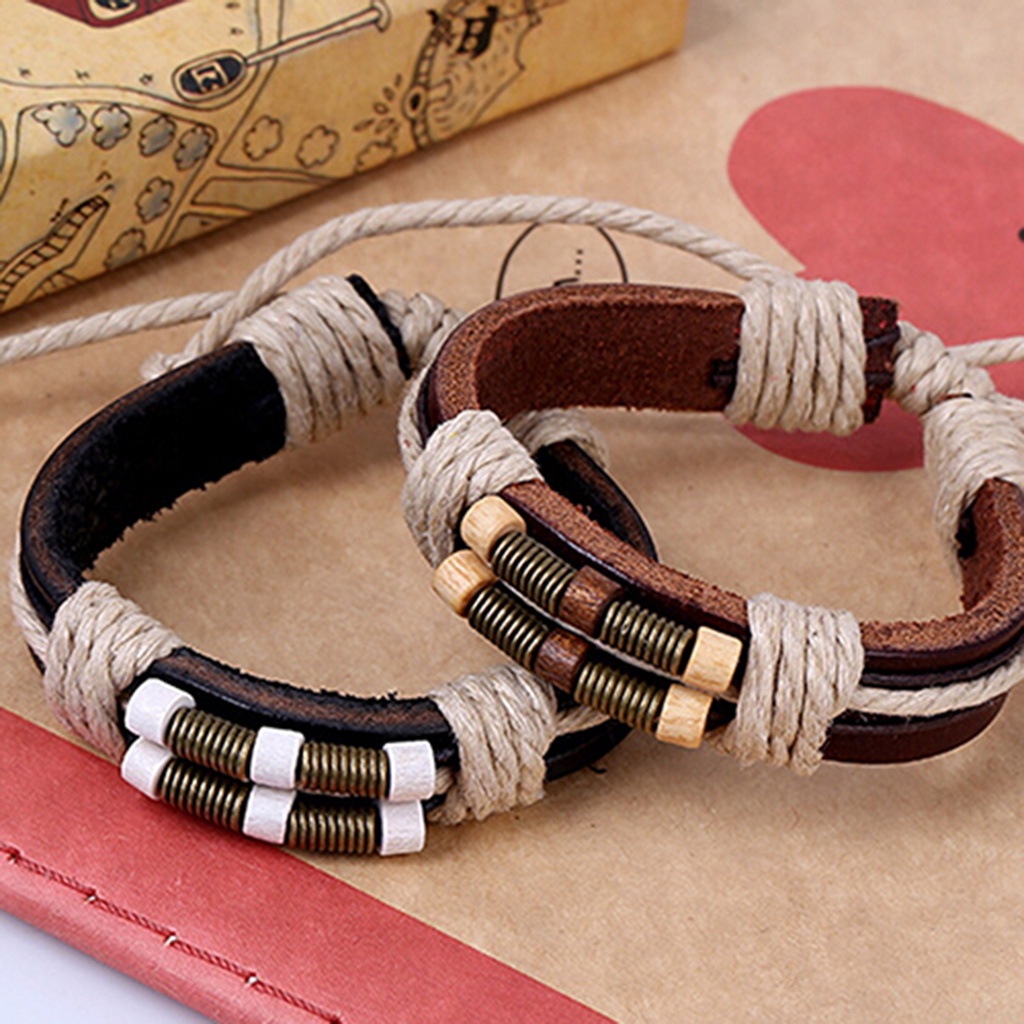 Hu Hu Hu Hu Hu Alat Bantu Pasang Kacamata♡ Gelang Multilayer Bahan Kulit Imitasi Gaya Punk Untuk Unisex