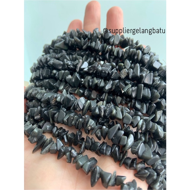 kerikil Batu alam onyx DOFF hitam Beads 1cm kilap aksesoris craft akik