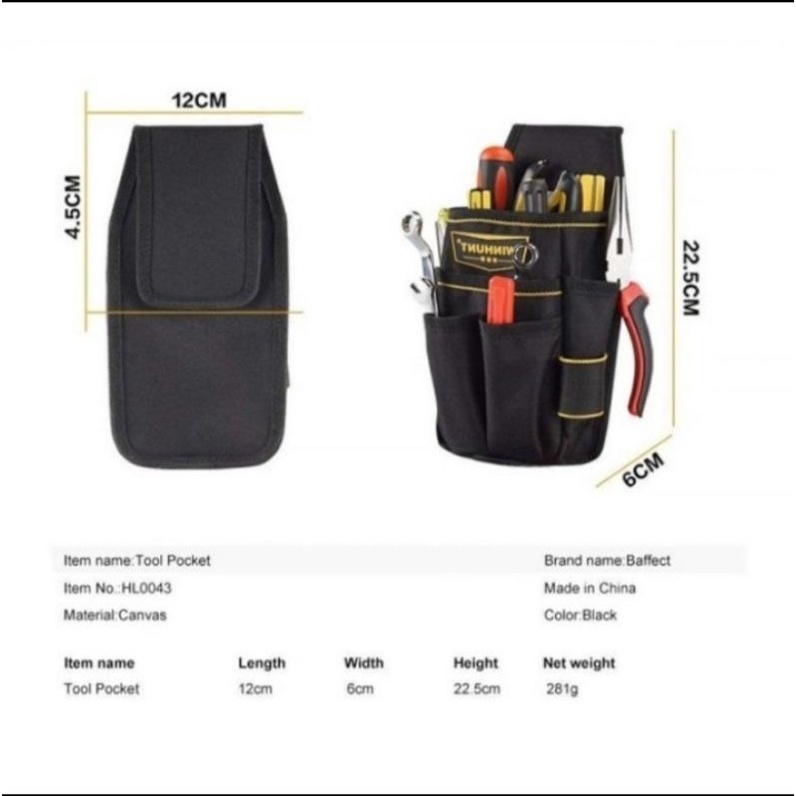 Tas Pinggang Penyimpanan Kunci-kunci Electrical Tools Bag Hightquality
