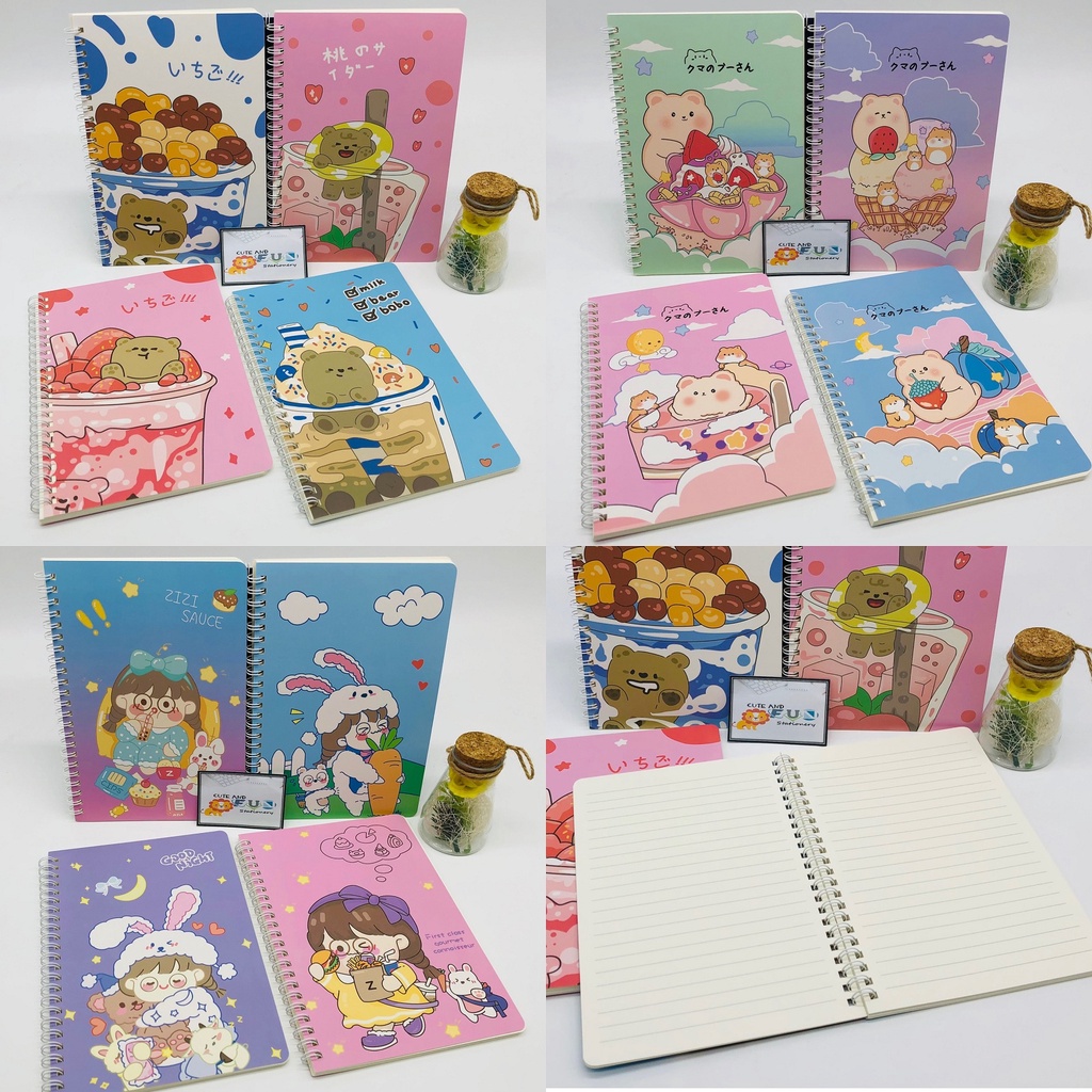 

(A5) LOOSE LEAF NOTEBOOK SPIRAL / BUKU SPIRAL / DIARY BERGARIS LUCU