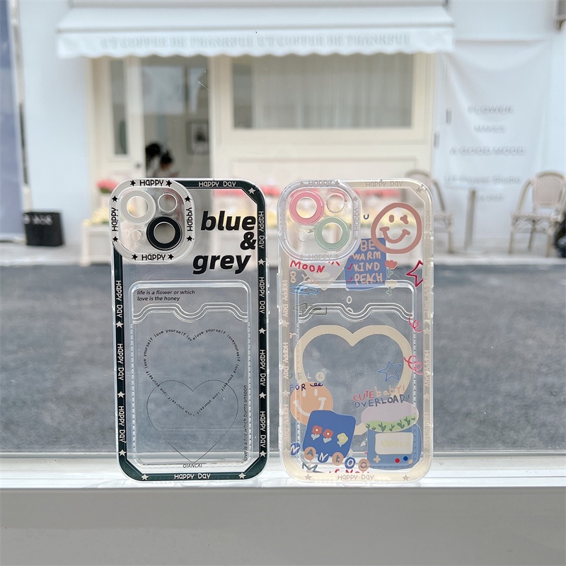 Soft Case Transparan Motif Hati Untuk iPhone 12 13 Pro MAX 11 X XR XS MAX 7 8 Plus