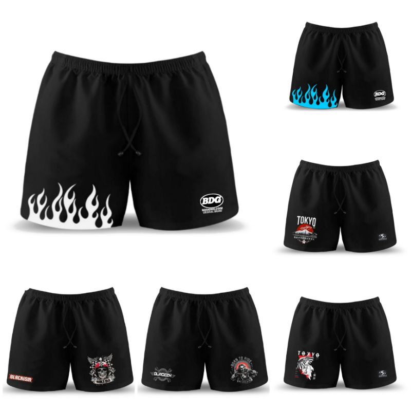 BEST SELLER || CELANA BOXER PRIA BLACK DTF PREMIUM QUALITY DALAMAN KOLOR BOXSER PANTAI DISTRO SURFING S1