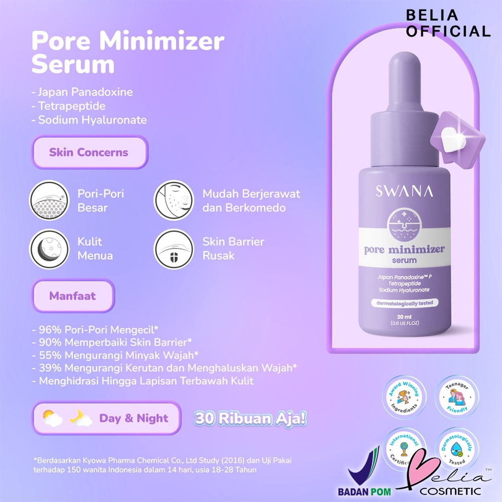 ❤ BELIA ❤ SWANA Serum Series 20ml | Whitening | Acne | Pore Minimizer | Serum | BPOM by Hanasui