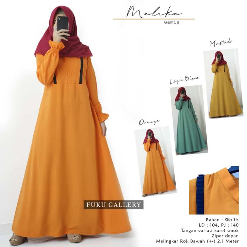 Gamis Wolfis Umbrella Malika Dress Original Fuku Dna Clothing