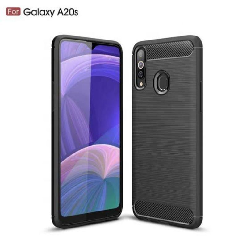 Case Samsung A01/A20s/A30s/A50s/A11/A12/A31/A51/A71/M11/M51 Ipaky Fiber Carbon Black Series