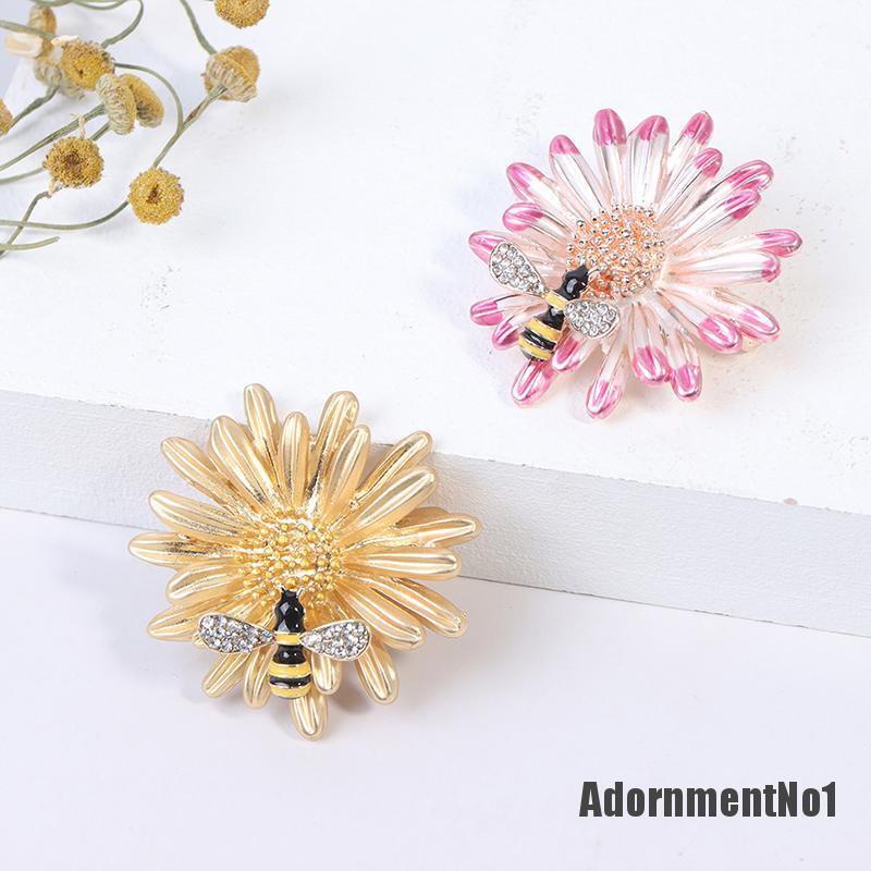 (Adornmentno1) 1pc Bros Pin Bentuk Bunga Matahari / Lebah / Daisy Untuk Aksesoris Pakaian Wanita