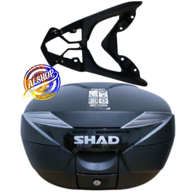 PAKETAN BOX SHAD SH39 SH 39 HITAM DAN BREKET BOX NMAX 155 OLD NMAX NEW