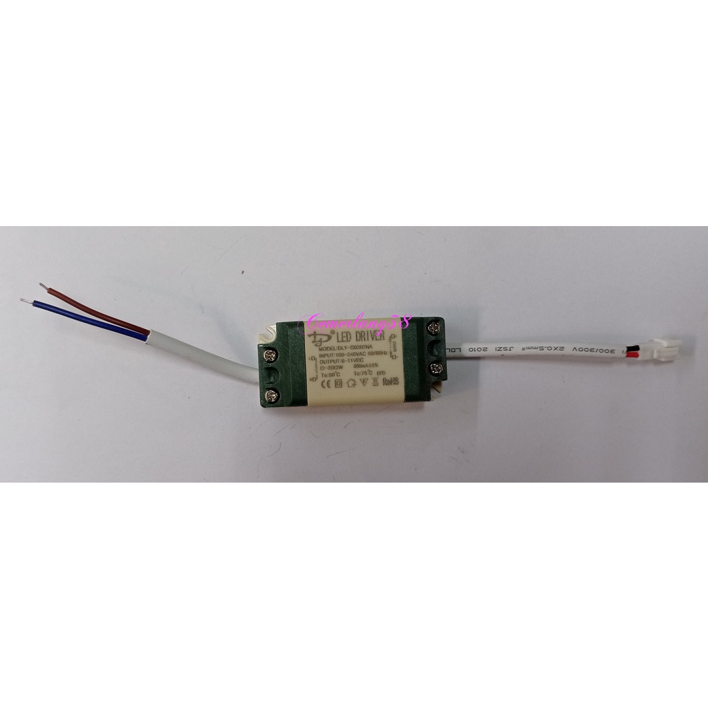 LED Driver 2-3x3 Watt 600 mA Casing Plastik