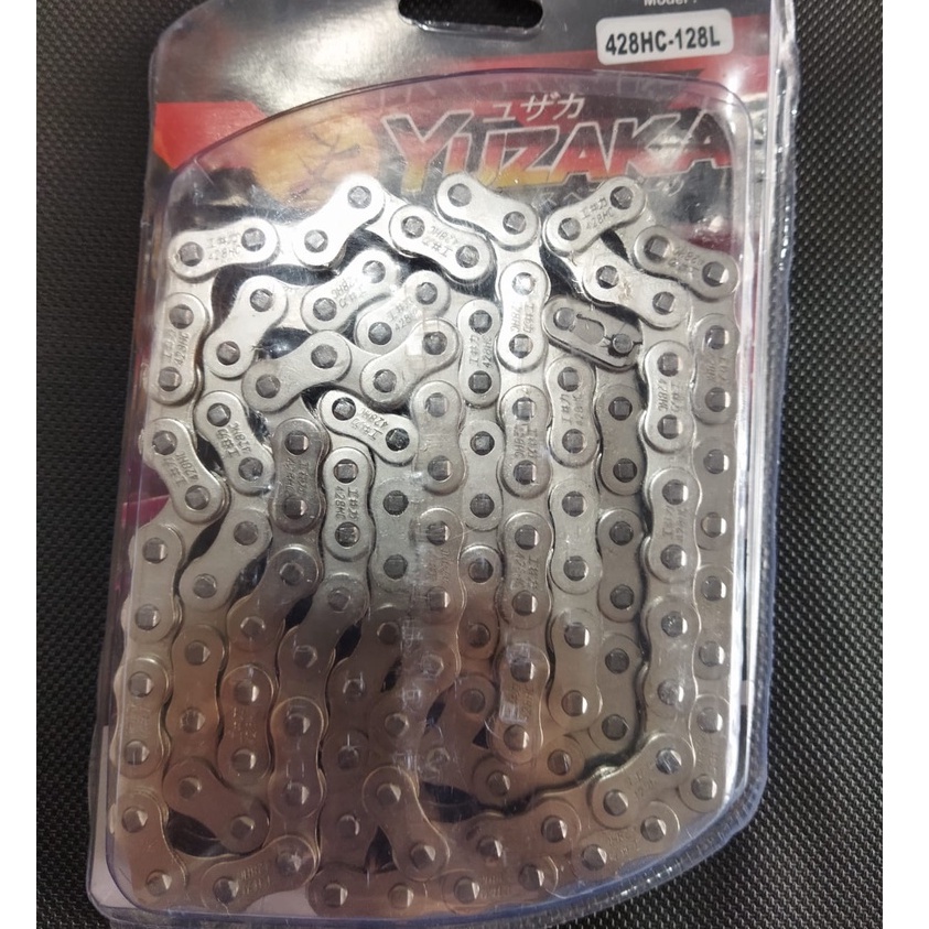 YUZAKA Rantai Roda Motor 428HC 128L Silver Chrome