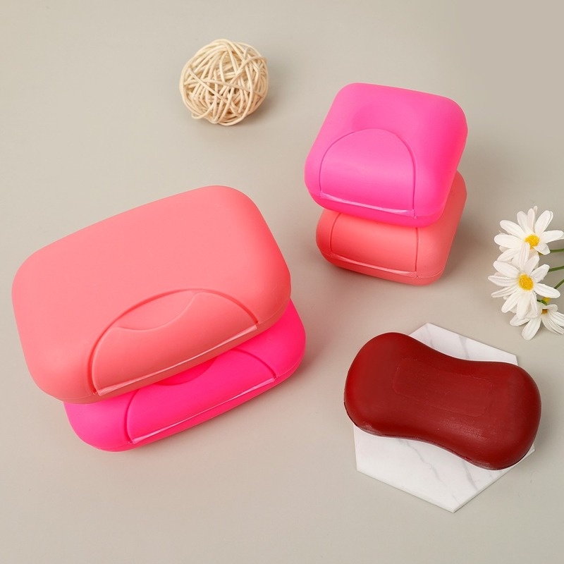 Portable Travel Sealed Soap Box/ Candy Color Waterproof Leakproof Soap Container/ Home Outdoor Soap Dish Organizer With Lid