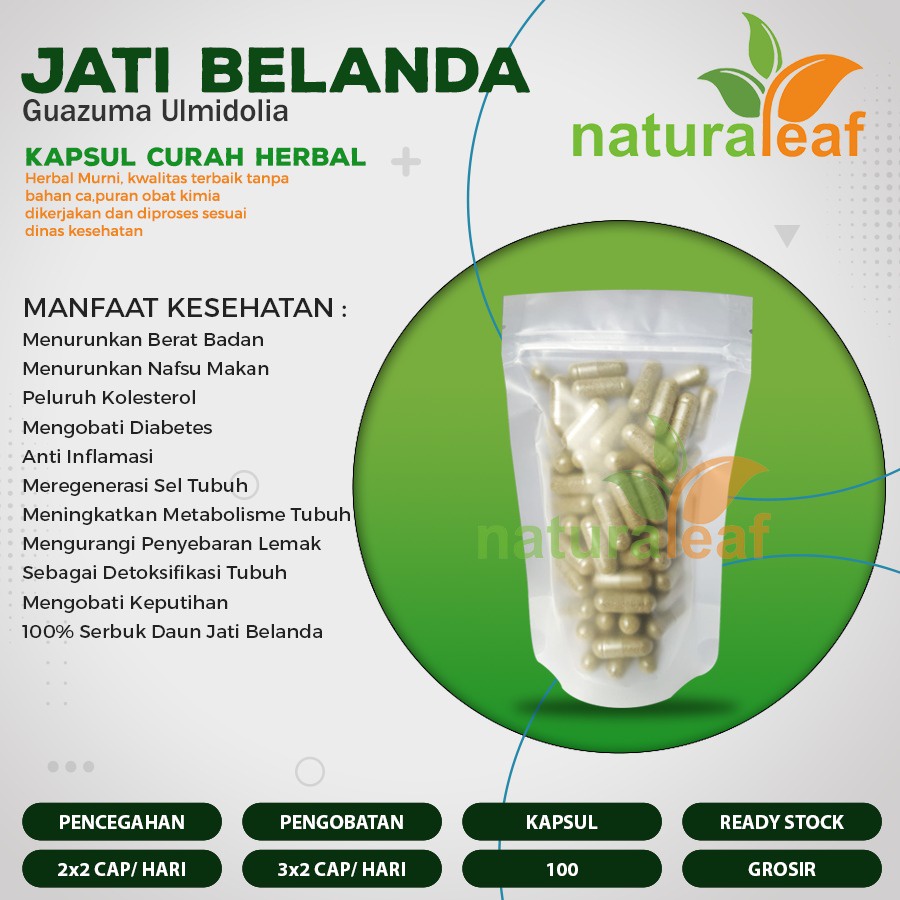 JATI BELANDA 100 Kapsul Curah Herbal Pelangsing Keputihan Detoks Diare