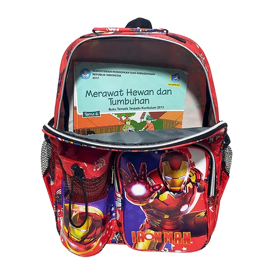 Tas Ransel Mini FREE BOTOL!! anak Sekolah PAUD/TK karakter IRON MAN