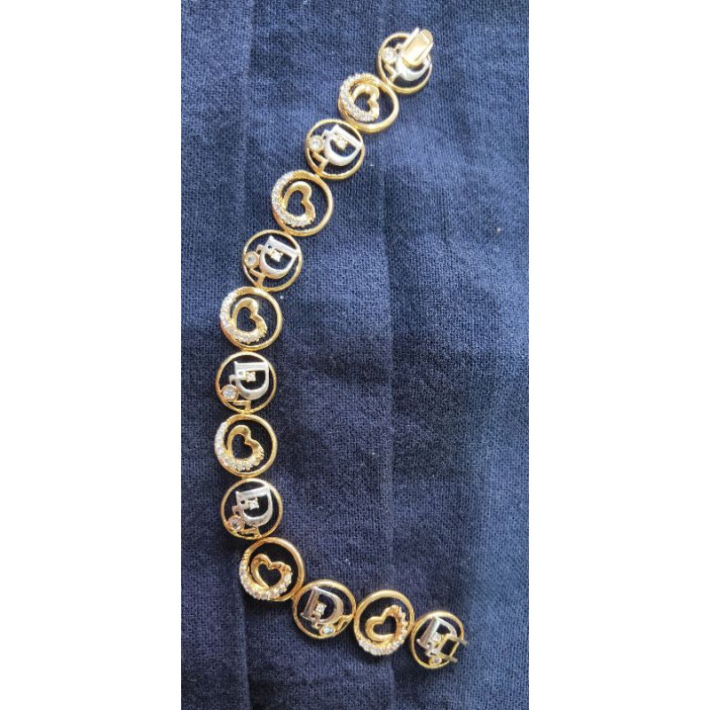 HIGH.QUALITY.WHITE&YELLOW.GOLD.C.DIOR.GELANG.BRACELET