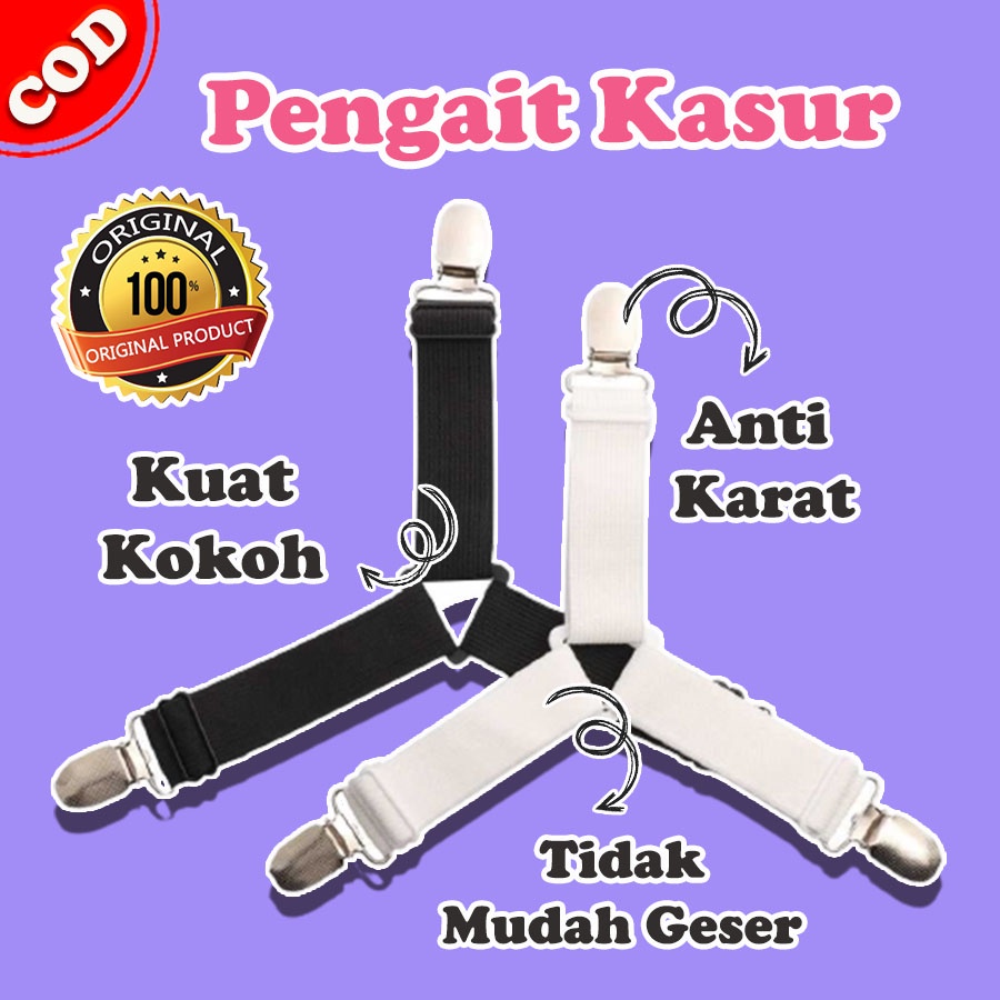 Pengait Sprei Clip Holder Penjepit Ujung Mattress Cover Anti Geser Jepitan Segitiga Serbaguna Sheet 